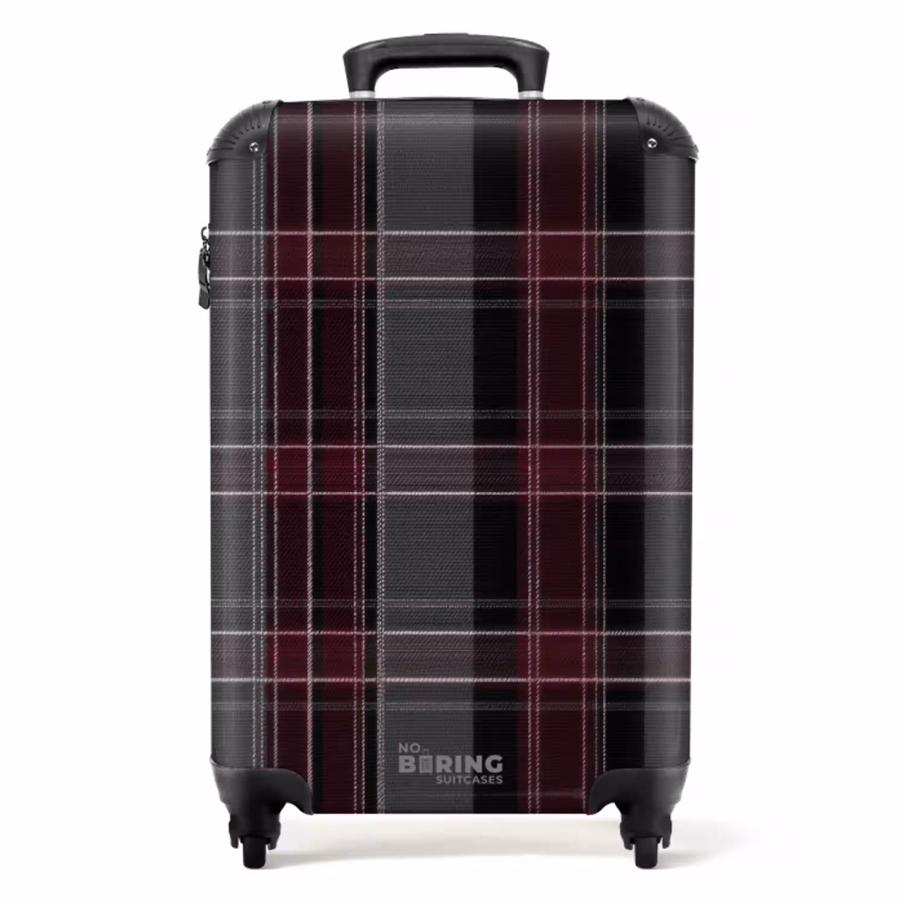 Klassiek geruit patroon in grijs en rood NBS - Handbagage koffer - Unisex middel -productfoto_recht