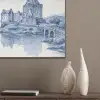 Schots - Kasteel - Blauw - Aquarel PET vilt klein -sfeer6_closeup