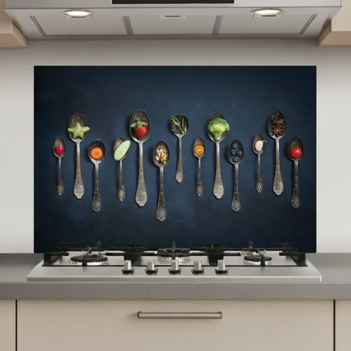 Kruiden - Lepel - Zilver - Specerijen - Industrieel keuken achterwand spatscherm klein -3d_website