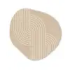 Parallelle lijnen - Lichte textuur - Beige Wandcirkel Organisch Forex 3mm klein -3d