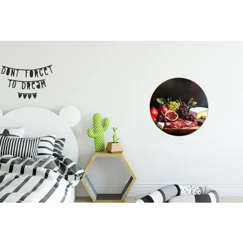 Borrelplank - Stilleven - Vintage Wandcirkel aluminium klein -kinderkamer