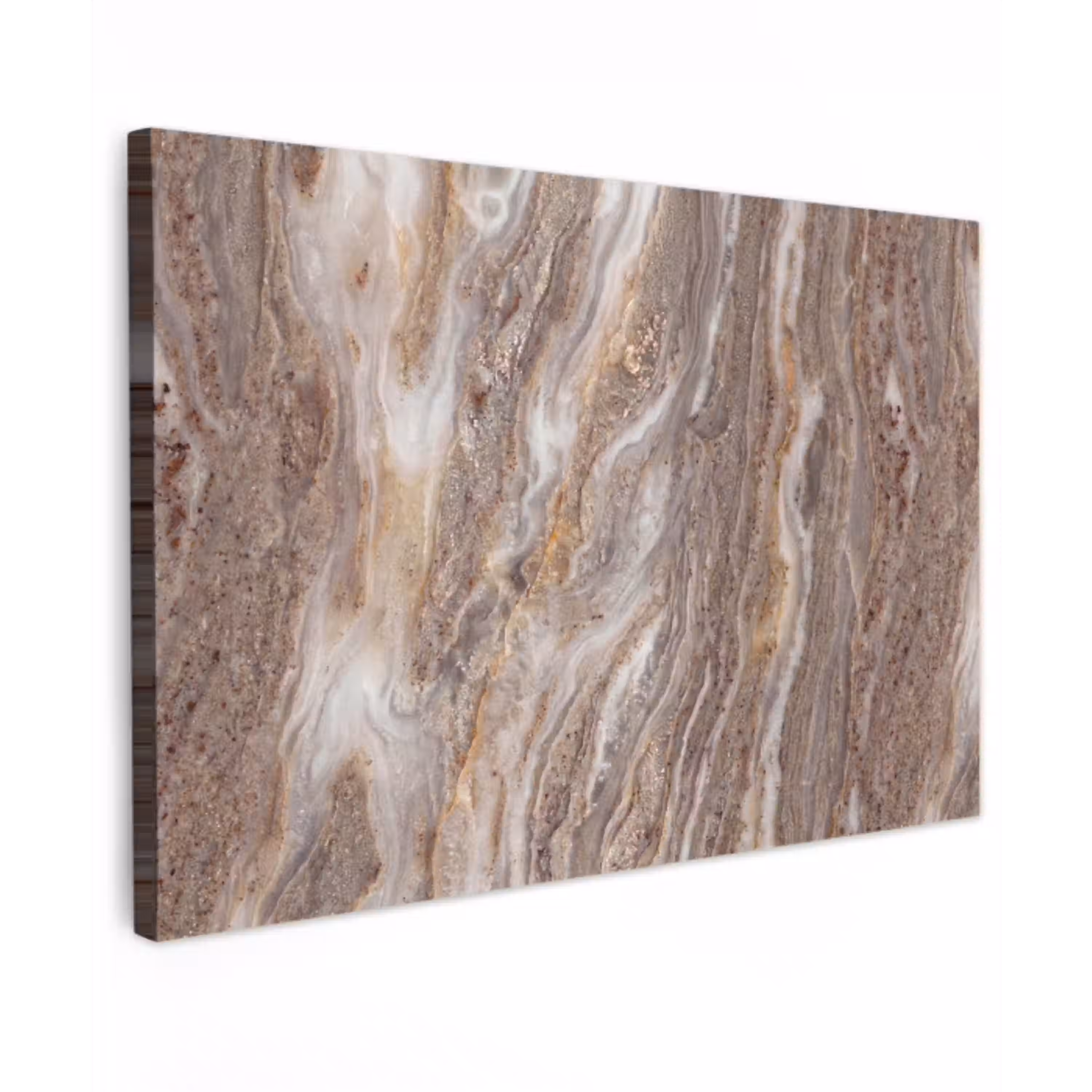 Textuur - Steen - Abstract - Beige Tuinposter op houten frame 2 cm dik klein -3d