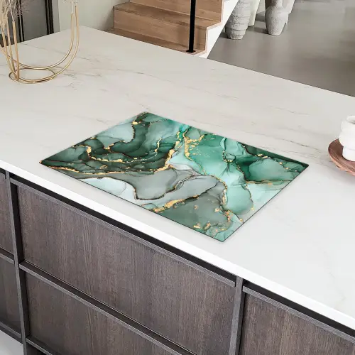 Goud - Marmer - Groen - Luxe - Marmerlook - Grijs Inductie beschermer vinyl 3mm klein -sfeer8