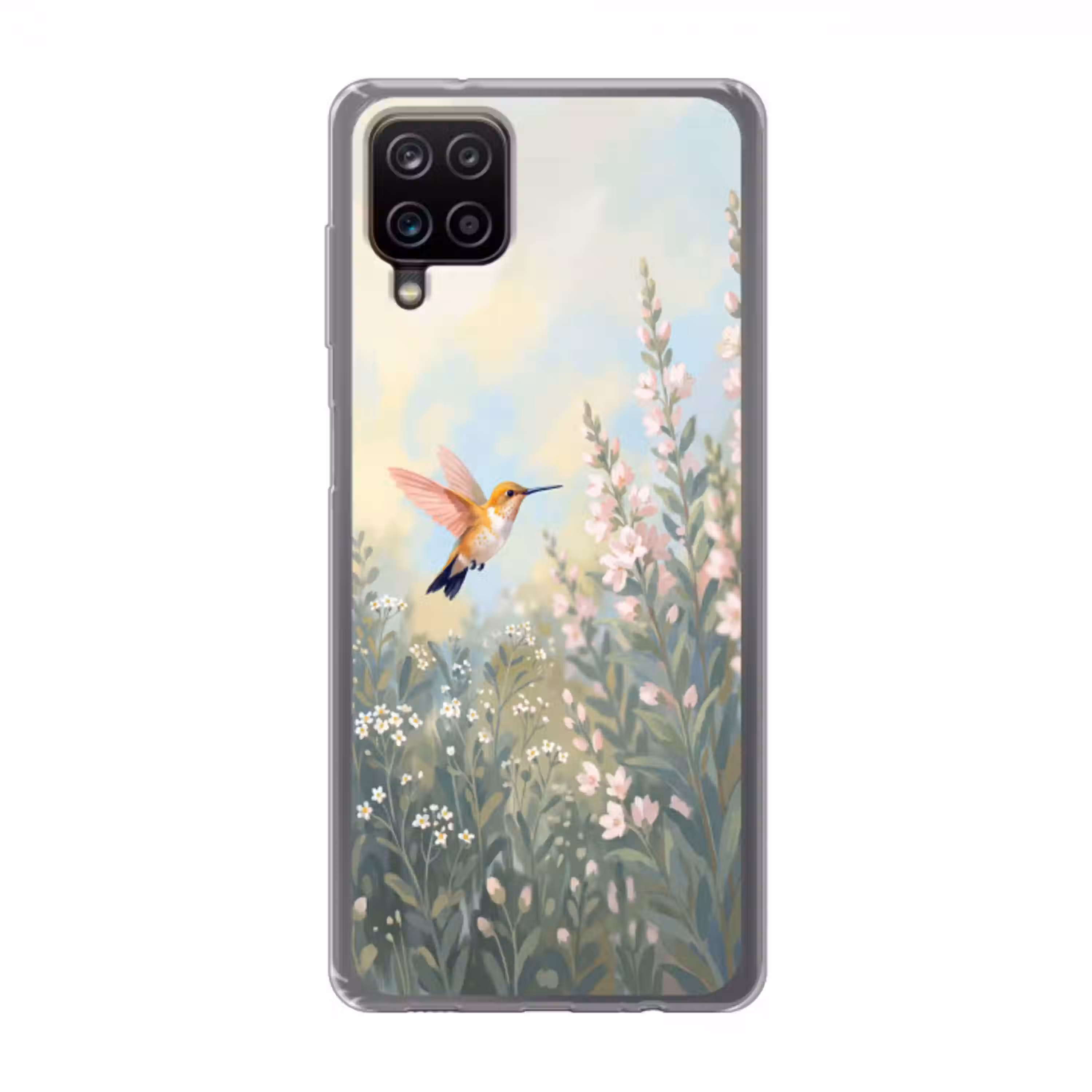Kolibrie - Illustratie - Kleurrijk Telefoonhoesje Samsung Galaxy A12 klein -3d