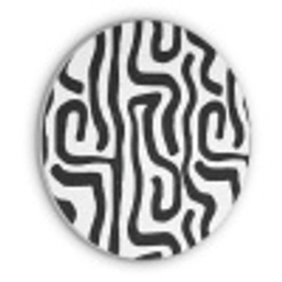 Modern - Lijnen - Zwart Akoestische PET Vilt - Rond klein 838 -3d