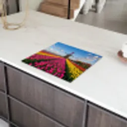 Tulpen - Holland - Molen - Kleurrijk Inductie beschermer vinyl 3mm middel -sfeer8
