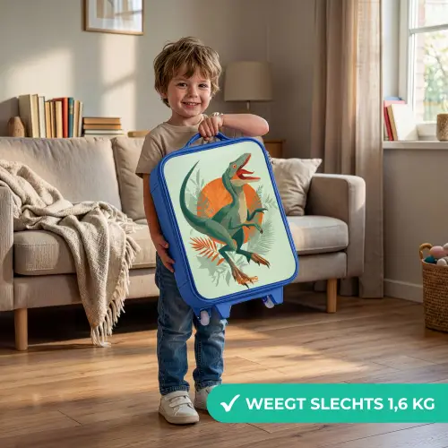 Sluipende jager met bladeren Kinderkoffer - Blauw klein -sfeer2_NL