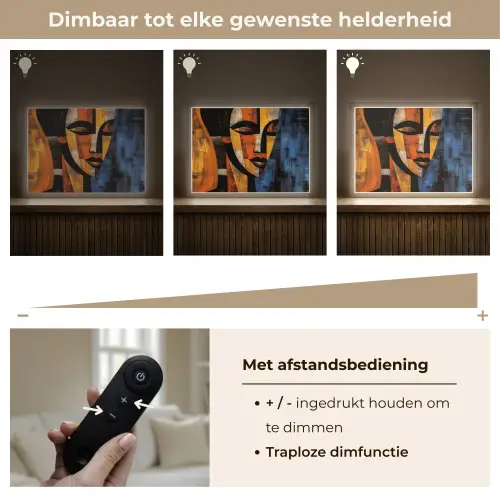 Abstract - Portret - Kleurvakken Light Box met batterij (Wandlamp) middel -USP_dimbaarNL