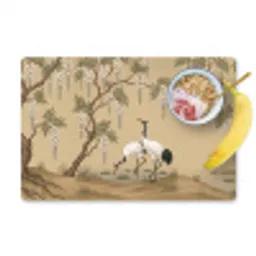 Kraanvogels - Water - Beige Placemat vinyl groot -zzzproduct_Kitchenyeah-website