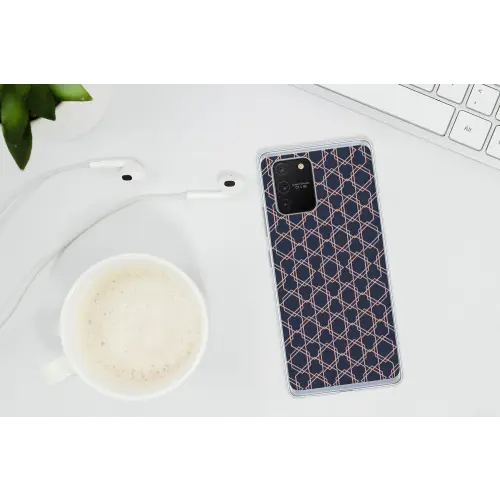 Modern - Patroon - Donkerblauw - Roze Telefoonhoesje Samsung Galaxy S10 Lite klein 364 -oordopS10Lite