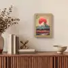 Bergtop - Sneeuw - Zon Light Box met kabel (Tafellamp) klein -sfeer2
