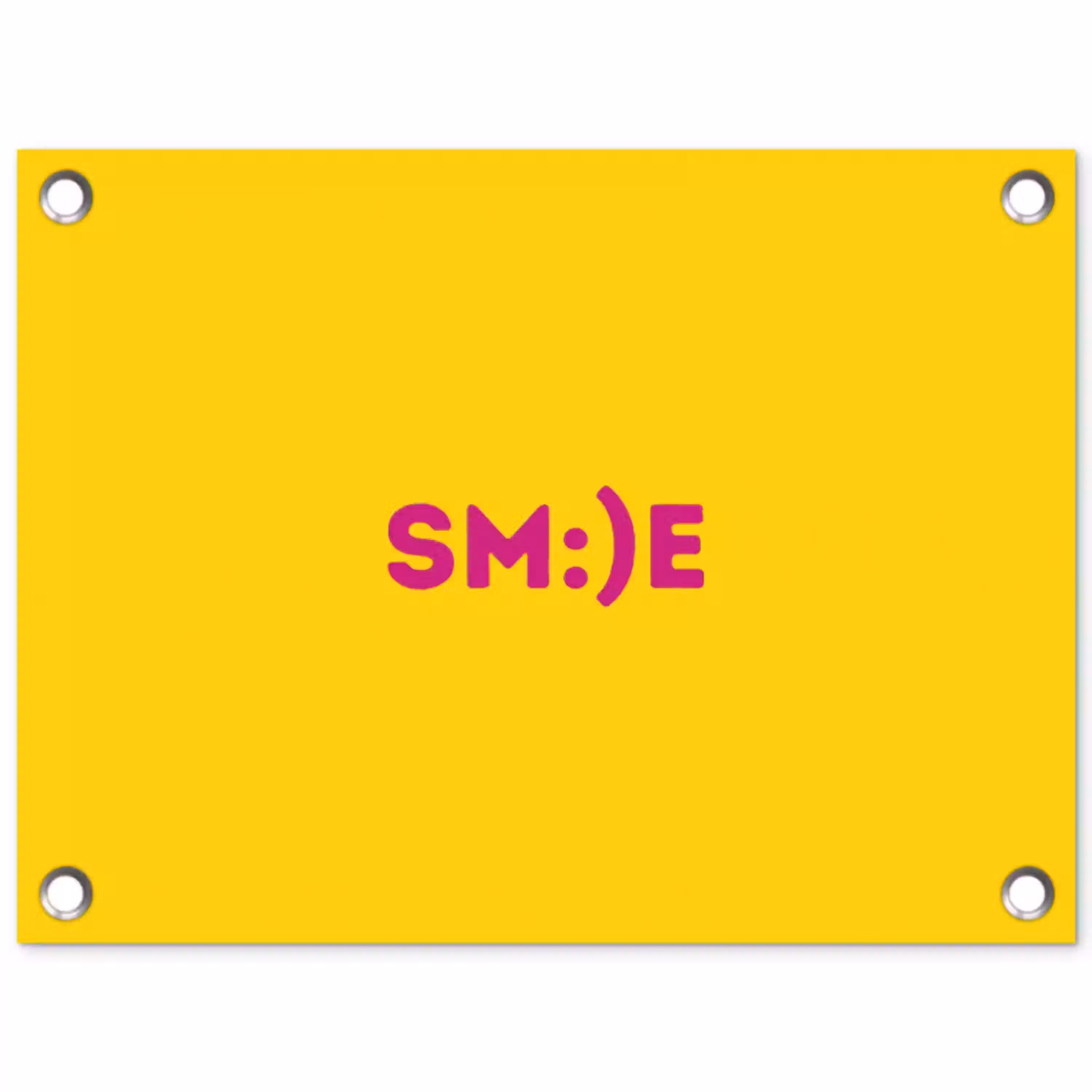 Smile - Roze - Geel tuinposter los doek klein -3d