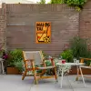 Palmboom - Bloem - Art - Drink Tuinposter op houten frame 2 cm dik klein -sfeer3