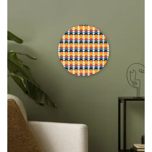 Retro - Disco - Golven Wandcirkel kunststof plaat 5mm dik klein 188 -sfeer3