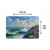 Zee - Golven - Rotsen - Meeuwen Placemat vinyl groot -specs