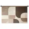 Geometrisch - Geweven structuur - Modern Wandkleed katoen middel -zz3d