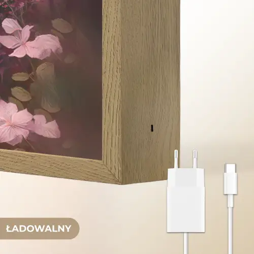 Paard - Bloemen - Roze - Natuur - Bos Light Box met batterij (Wandlamp kind) middel -USP_websiteoplaadbaarNL