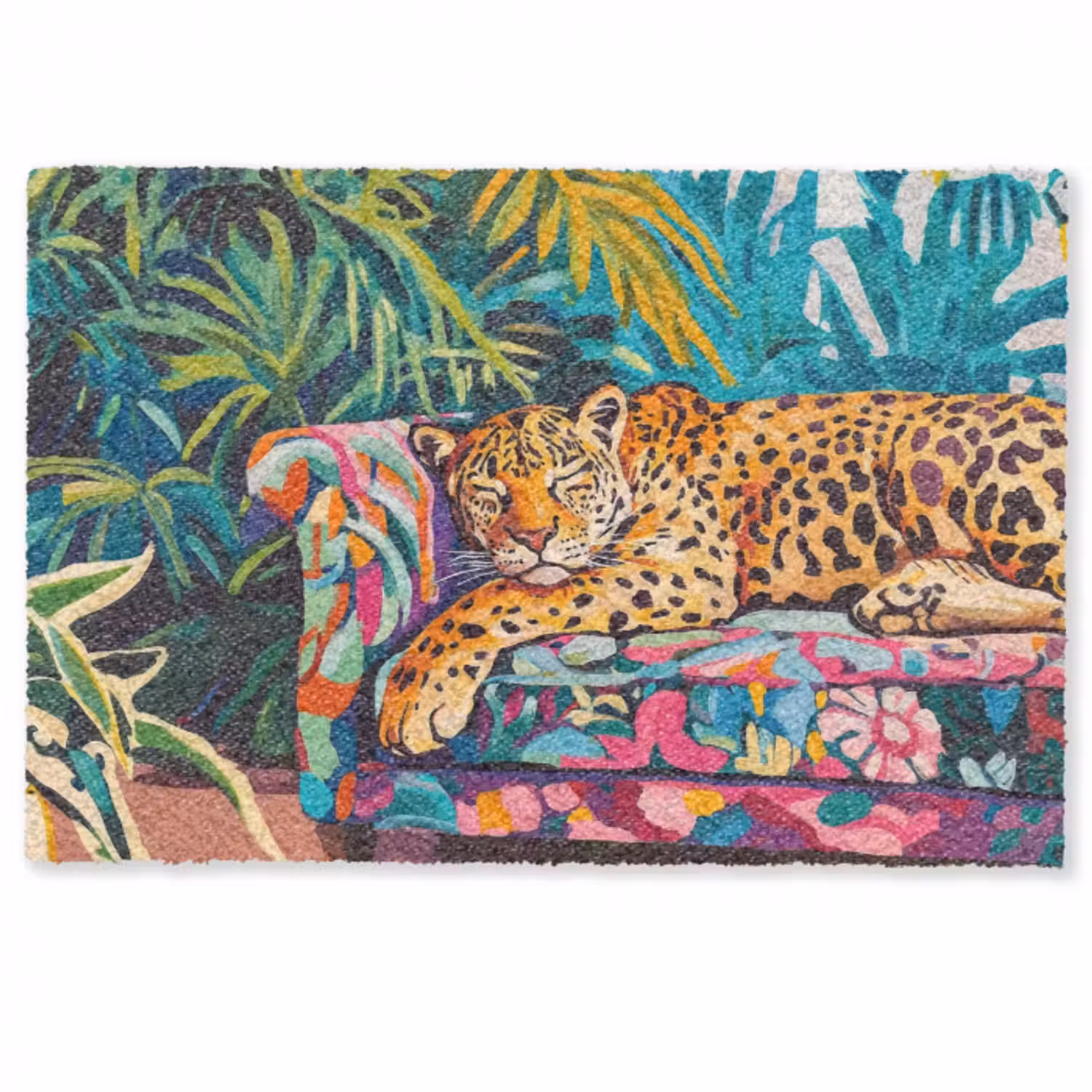 Fußmatte - Leopard - Bunt - Tropisch