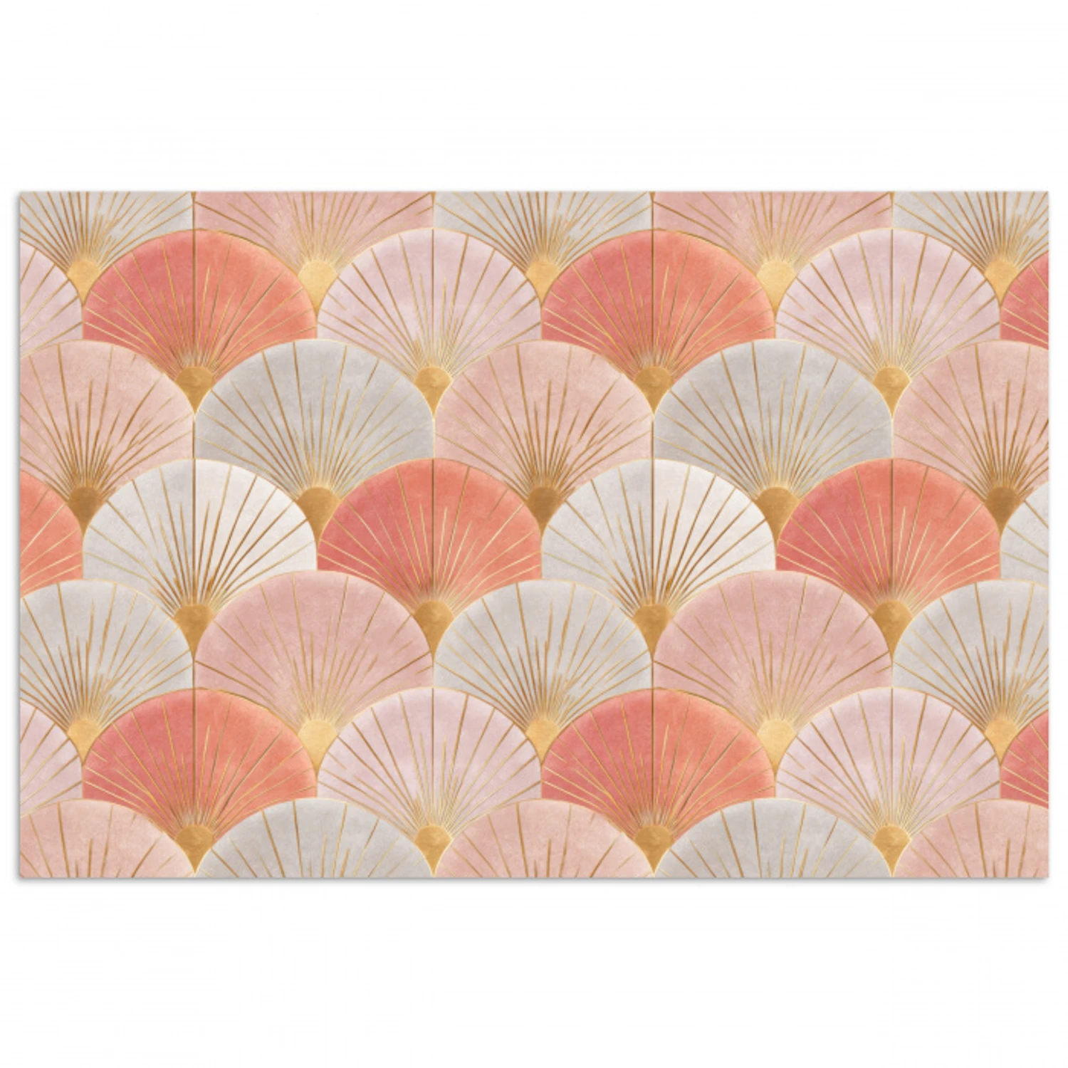 Waaiers - Goud - Roze poster papier klein 62 -3d