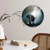 Olifant - Dieren - Licht - Bos - Natuur - Wilde dieren Wandcirkel kunststof plaat 5mm dik klein -sfeer4