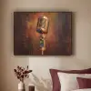Microfoon - Bruin - Klassiek Textielframe zwart klein -sfeer1