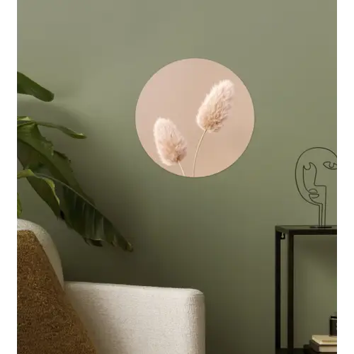 Pampas pluimen - Beige - Planten Wandcirkel behangsticker klein -sfeer2