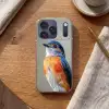 Kleurrijk - Vogeltje - Veren - Blauw Telefoonhoesje iPhone 17 Pro klein -sfeer1