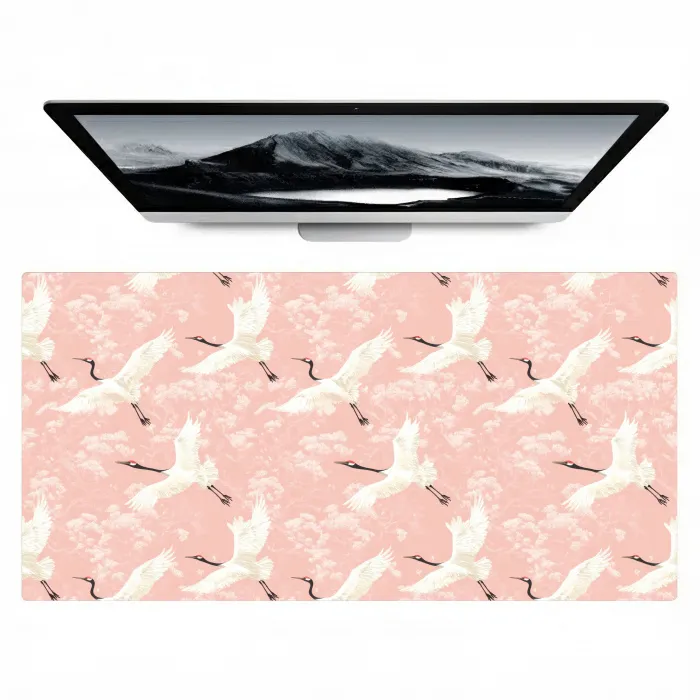 Kraanvogels - Bloesem - Roze Muismat XXL klein 681 -zzz3d