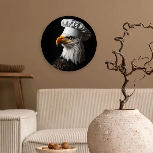 Arend -Amerika - Koksmuts - Vogel - Stoer Wandcirkel plexiglas klein -sfeer1