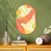 Vogels - Cirkels - Geel Wandcirkel Ovaal Forex klein -sfeer2