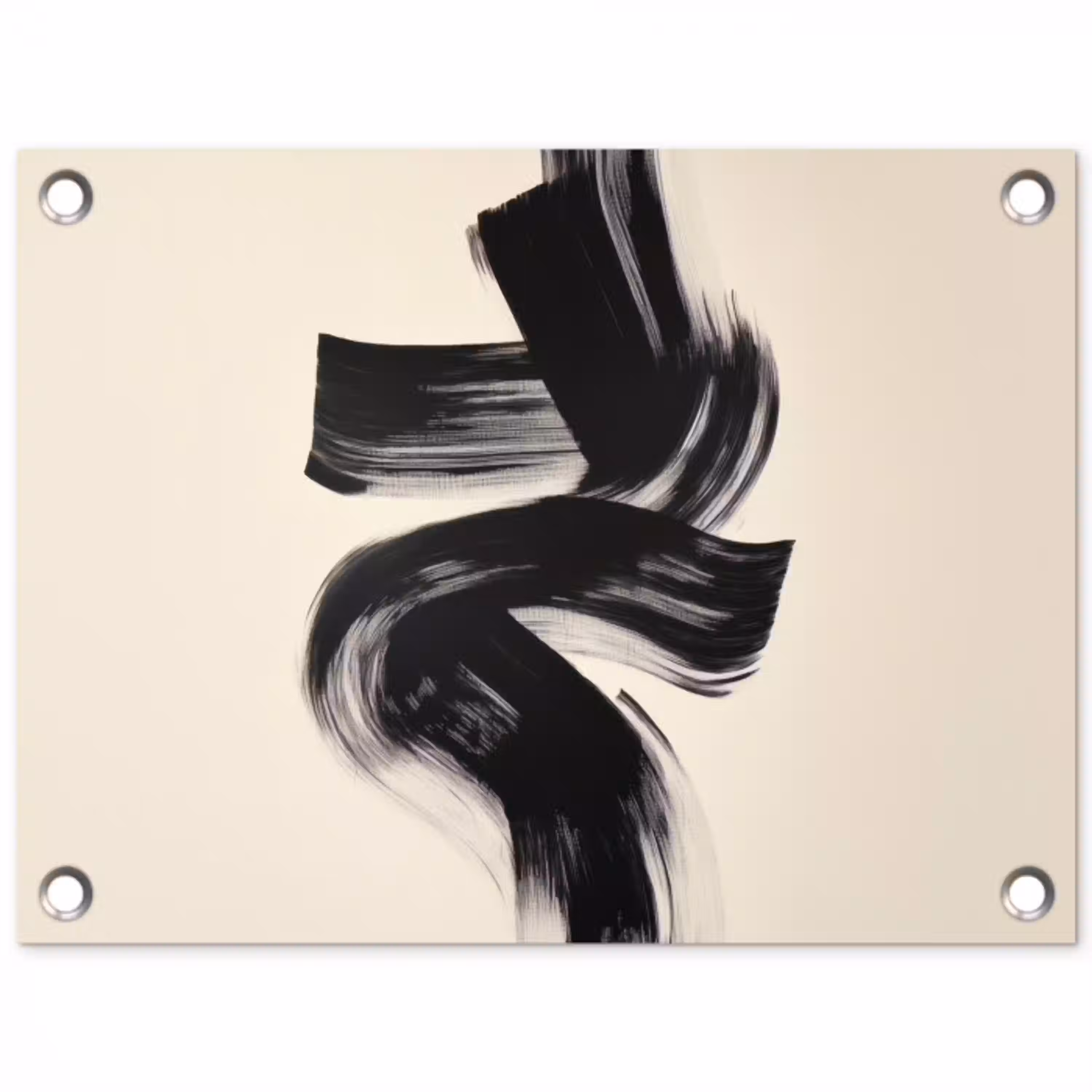 Strepen - Zwart - Abstract tuinposter los doek klein -3d