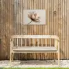 Bloem - Beige - Crème Tuinposter op houten frame 2 cm dik klein -sfeer4