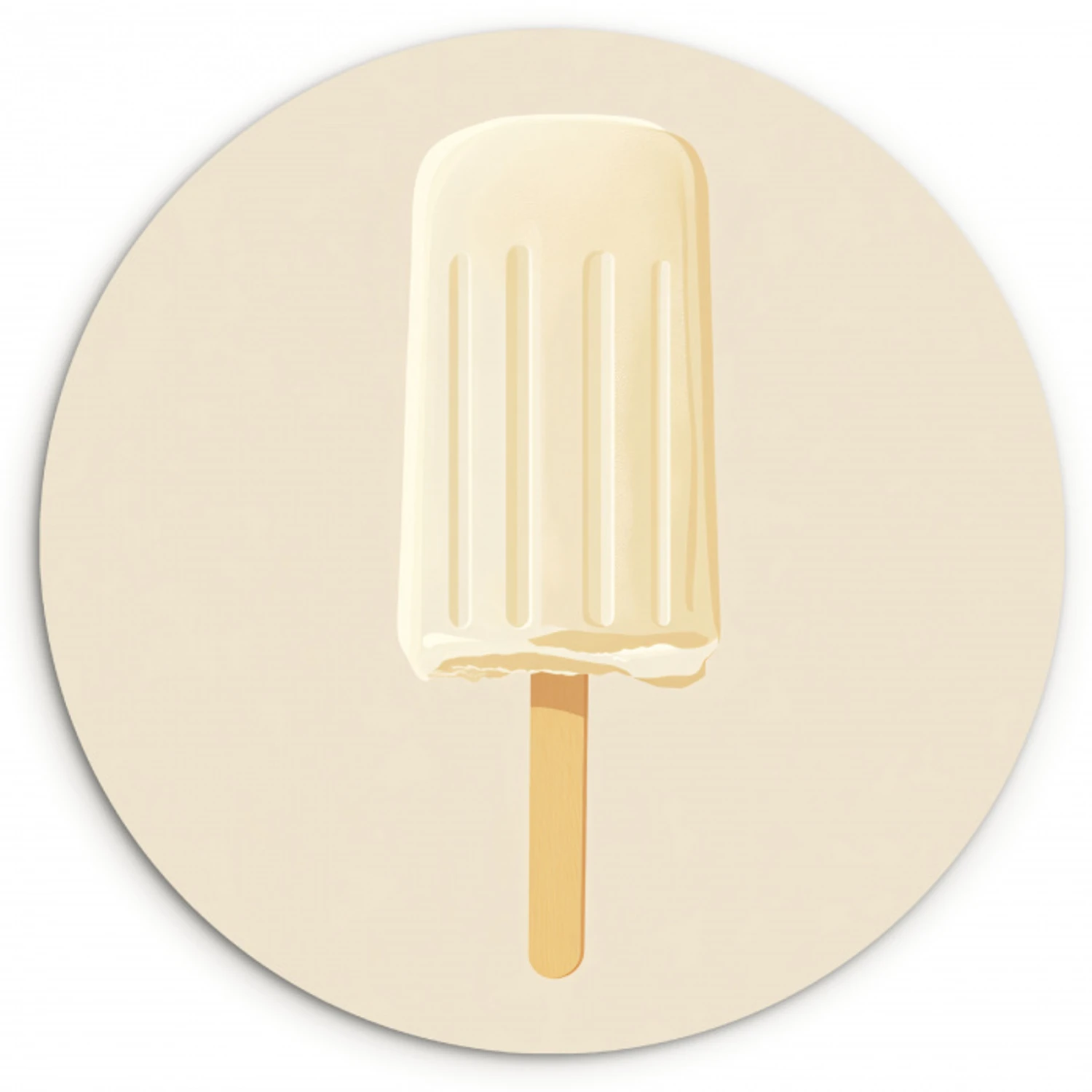 Minimalistisch - Waterijsje - Stokje - Beige KitchenYeah - Keuken - Wandcirkel Forex klein -3d