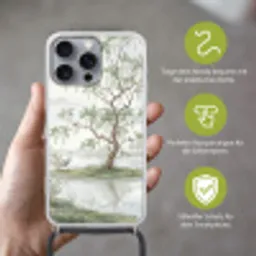 Reiger - Landschap - Groen Hoesje iPhone 16 Pro Max met koord klein -sfeer2_DE