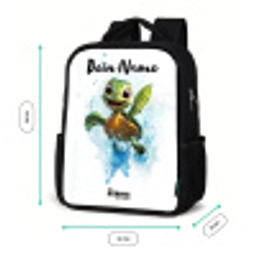 Schildpad - Water - Groen Rugzak - Zwart middel -productfoto_formaten