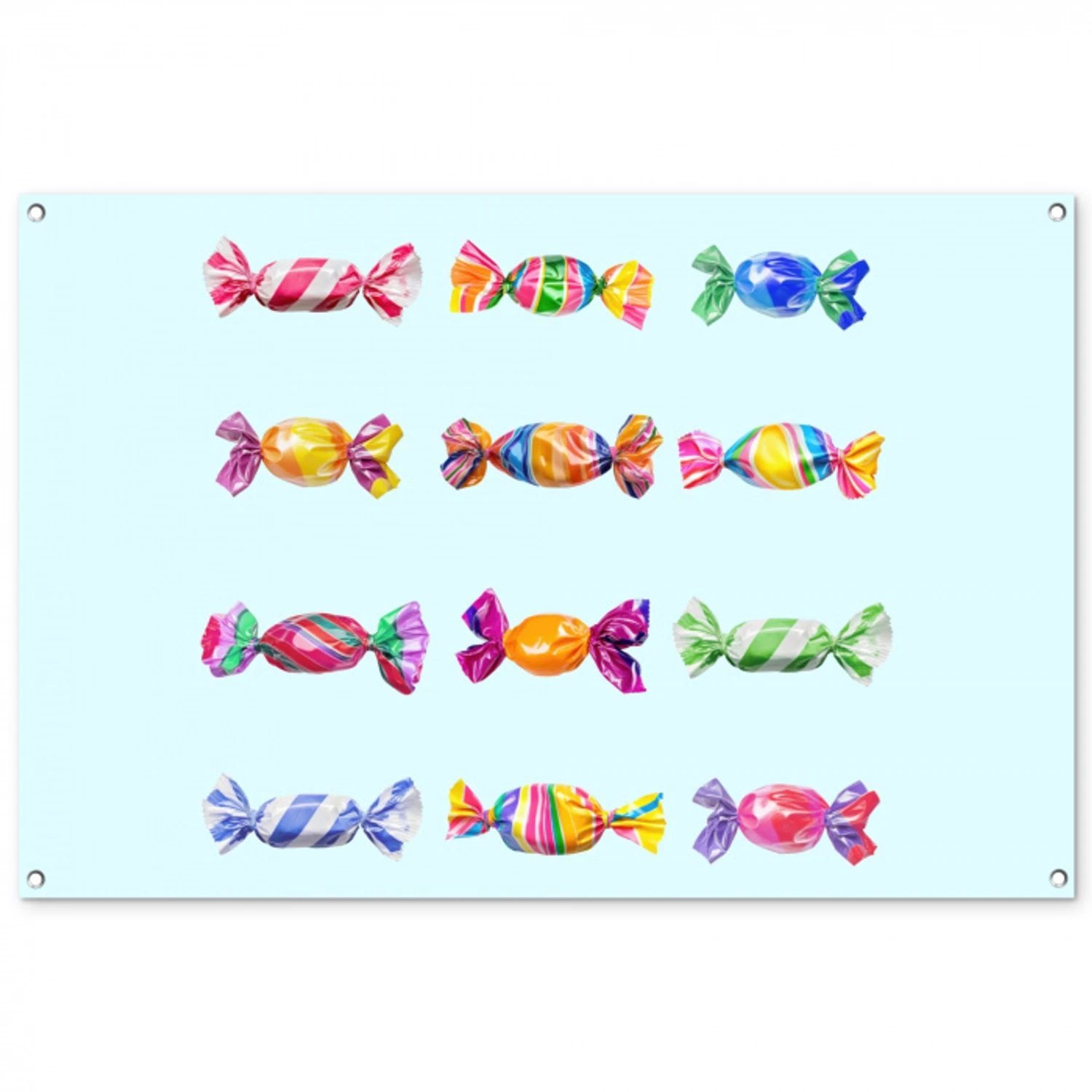 Snoepjes - Realistisch - Kleurrijk tuinposter los doek groot -3d