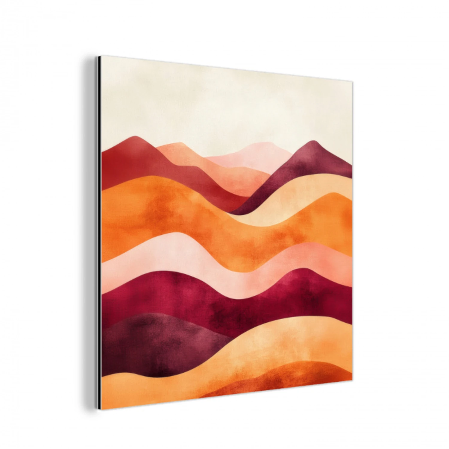 Abstract - Landschap - Golven aluminium wit klein -3d