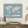 Wereldkaart - Oceaan - Realistisch - Blauw PET vilt klein -sfeer1