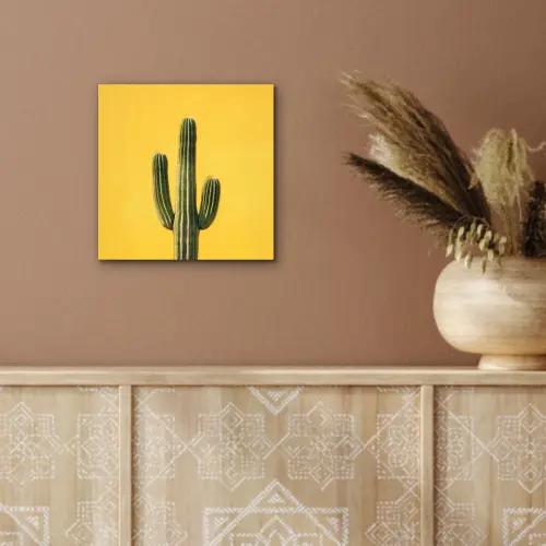 Cactus - Groen - Minimalistisch aluminium wit klein -sfeer4