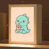 Dino - Boba - kawaii - Oranje Light Box met kabel klein -zzz_3d_website