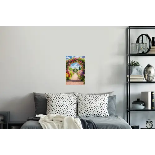 Doorkijk - Bloemen - Kleurrijk - Natuur Muursticker klein -slaapkamer