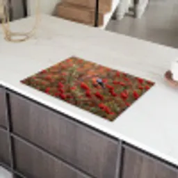 Goudvink - Bessen - Herfst - Natuur - Kleurrijk Inductie beschermer vinyl 3mm klein -sfeer8