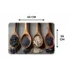 Houten - Lepels - Rijst - Zaden Placemat vinyl groot -specs