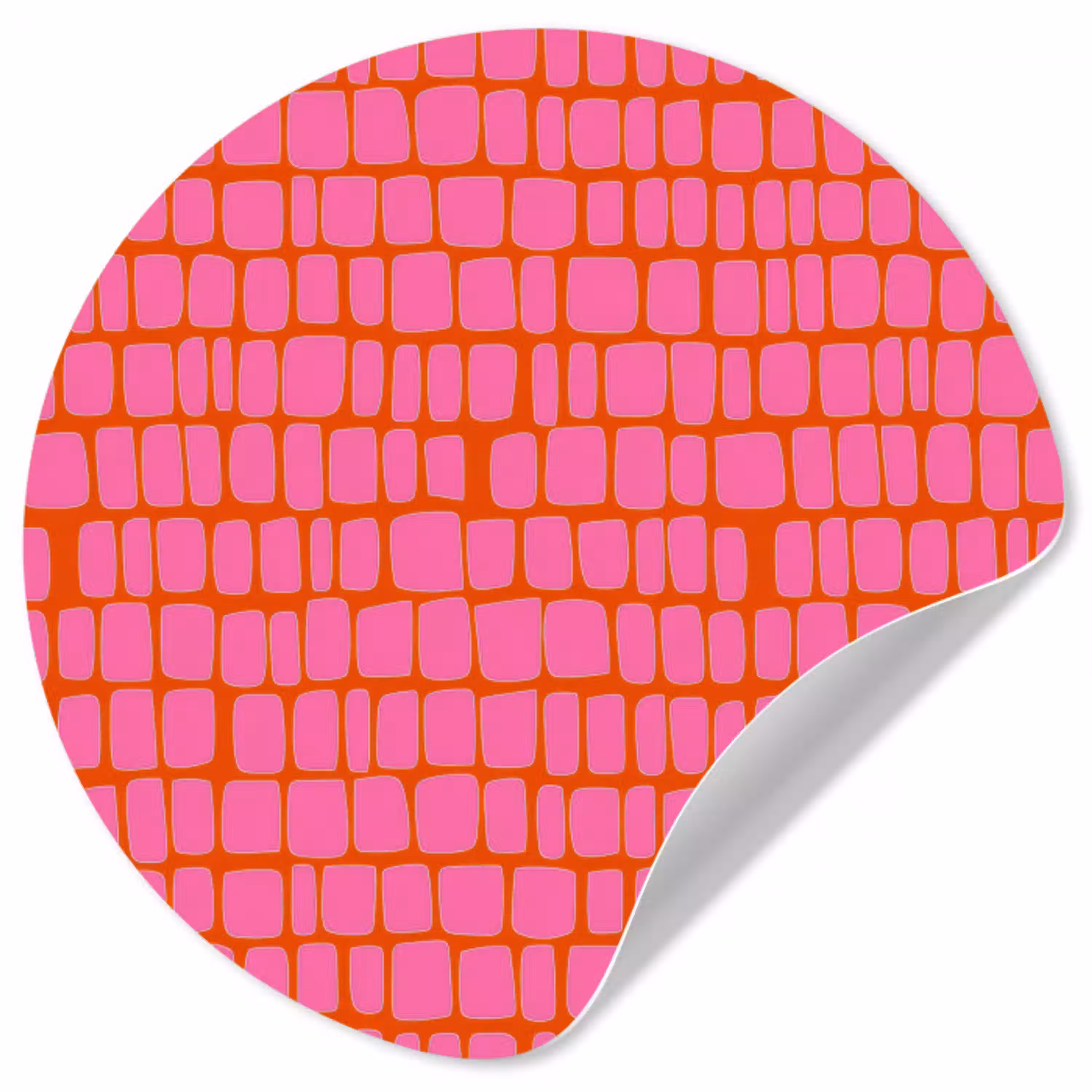 Organisch - Raster - Roze Wandcirkel behangsticker klein 186 -3d