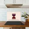 Zandloper - Symmetrisch - Rood - Paars keuken achterwand spatscherm klein -sfeer2