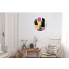 Abstract - Roze - Lappen - Vormen - Geel Wandcirkel aluminium klein -woonkamer