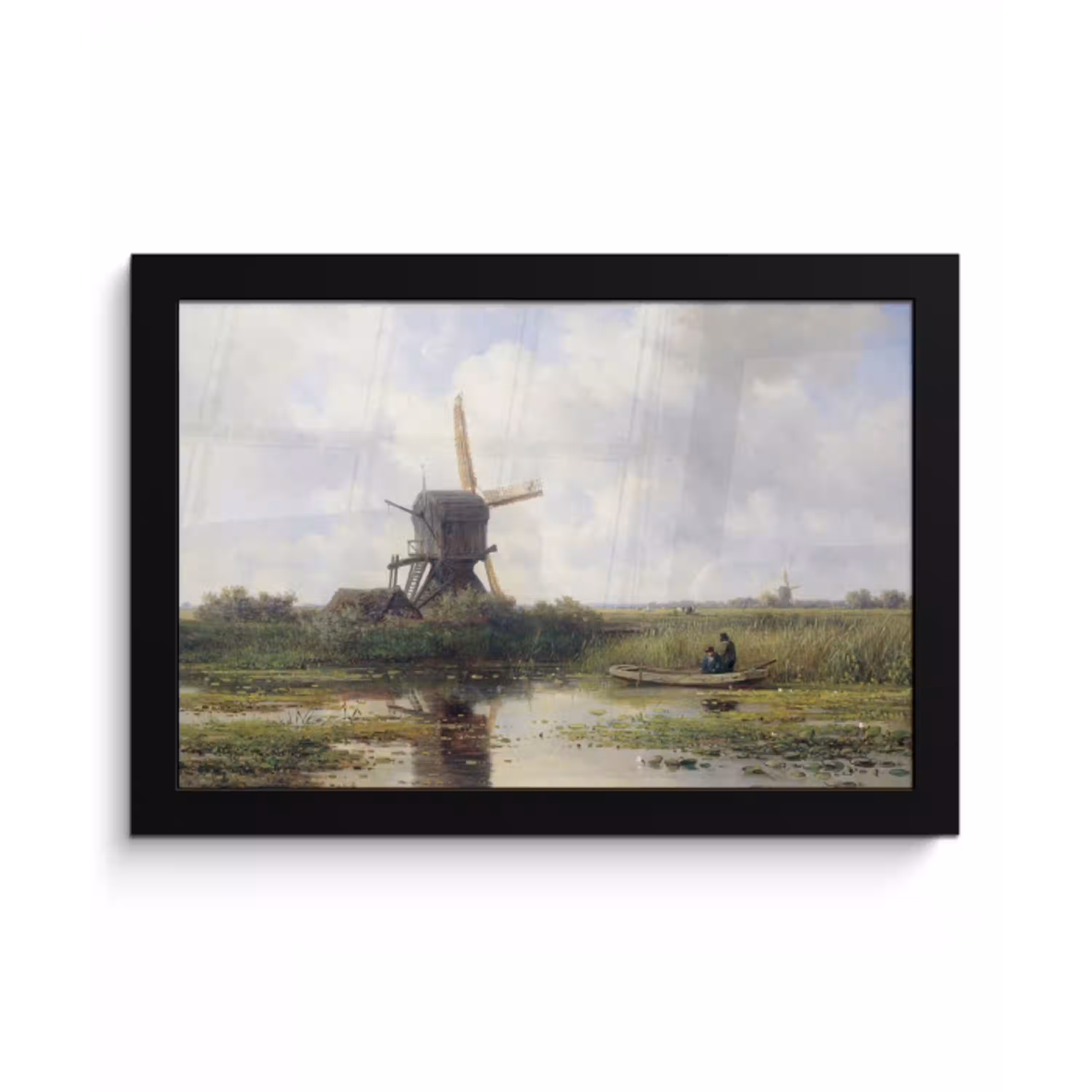 Molen - Willem Roelofs - Oude meesters - Kunst fotolijst zwart zonder passe partout klein -3d