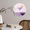 Cocktail - Paars - Minimalistisch - Citroen Wandcirkel behangsticker klein -sfeer3