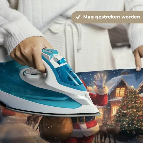 Kerstman - Dorp - Hert - Donker Wandkleed katoen klein -sfeer9