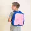 Roze glitter hartjes Kinderrugzak - Blauw middel -sfeer2
